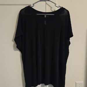 NY Collection Black Short Sleeve Oversized Tee